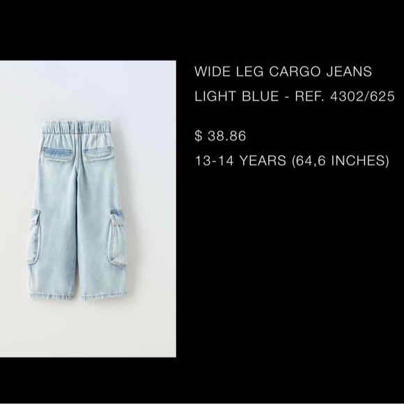 ZARA WIDE LEG CARGO JEANS
LIGHT BLUE - Picture 4 of 4